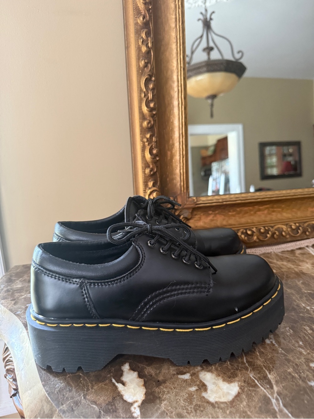 Dr. Martens 8053 Black Leather Platforms